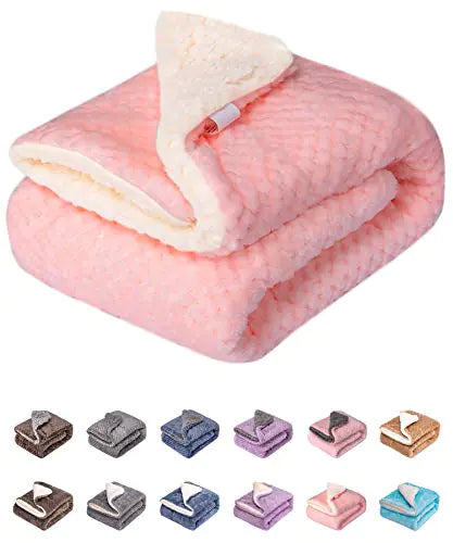 Fuzzy Dog Blanket or Cat Blanket or Pet Blanket Warm and Soft Plush Fleece Receiving Blankets for Dog Bed and Cat Bed Couch Sofa Travel and Outdoor Camping (Blanket (24" x 32") DW-Baby Pink)