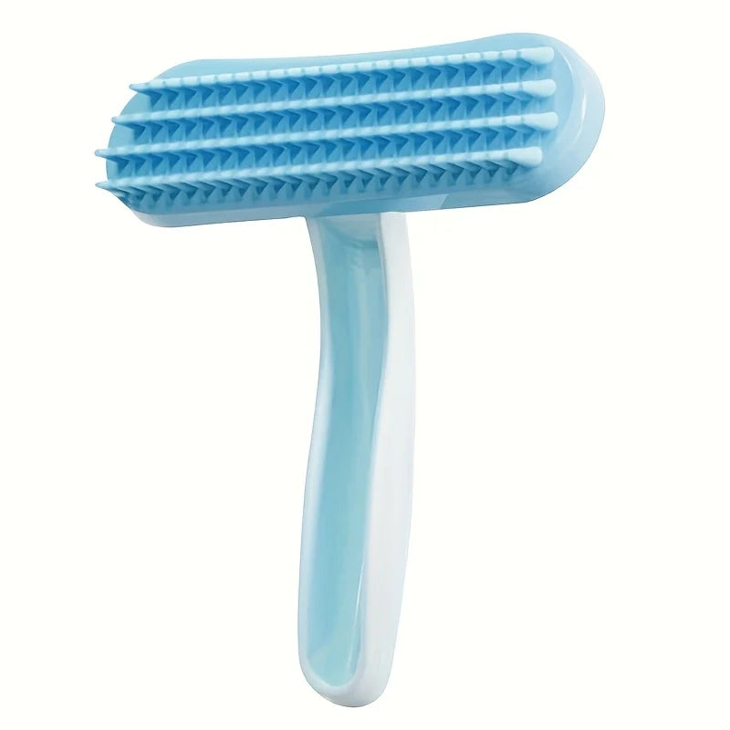 Silicone Pet Grooming Brush - Heart-Shaped Head, Soft Bristles for Gentle Detangling & Massage