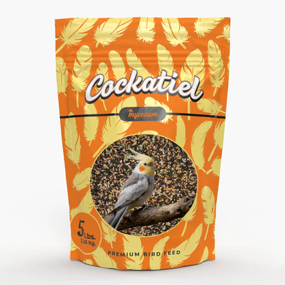 Mycelium Cockatiel Protein – Organic Non-GMO High Protein Bird Food for Cockatiels Sourced from Local USA Farms Sustainable Farming 5 lbs