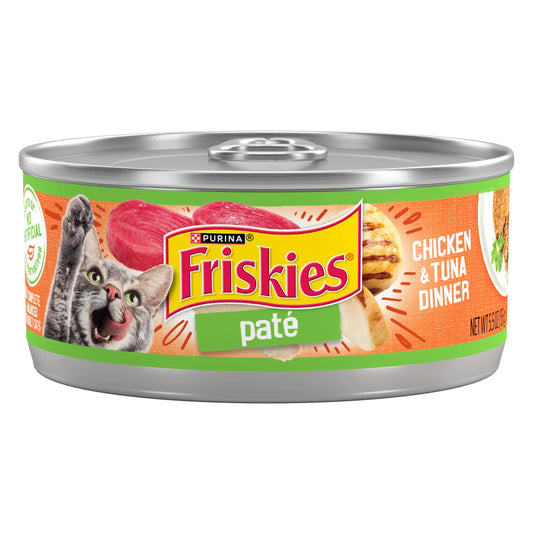 Purina Friskies Wet Cat Food Pate Chicken and Tuna Dinner - (Pack of 24) 5.5 oz. Cans