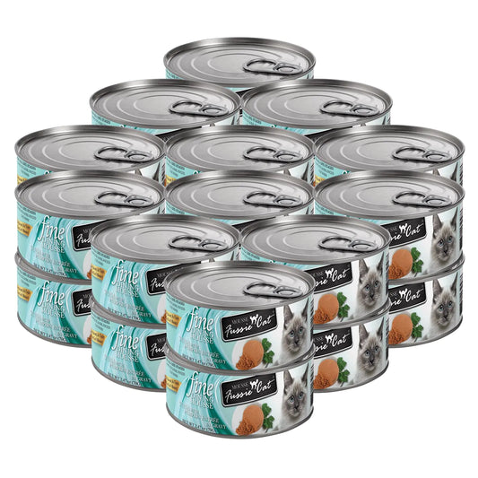 Fussie Cat Fine Dining Mousse Tuna with Pumpkin Entrée Wet cat Food 2.47oz can case of 24