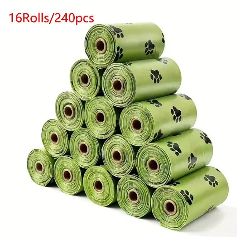 Thick Biodegradable Pet Poop Bags - Disposable Waste Bags for Dogs & Cats, 8 to 16 Rolls