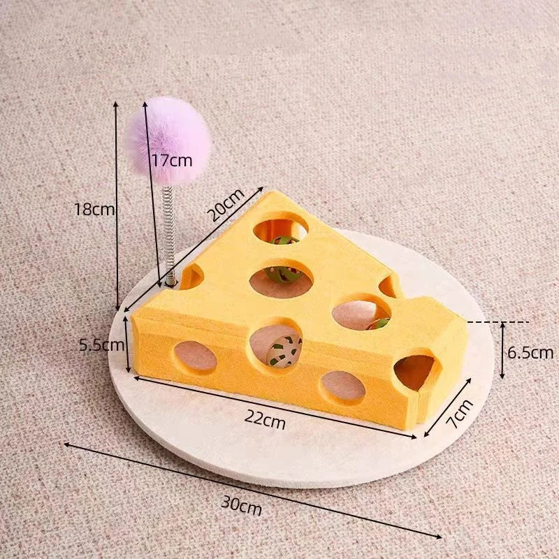 Cat Puzzle Maze Toy - Felt Box with Holes, Bell and Ball for Kittens, 7 Styles