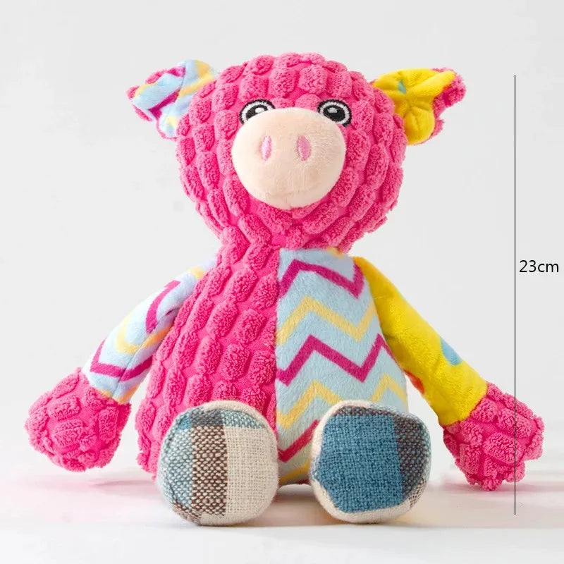 Plush Squeaky Pet Toy - Cute Animal Interactive Chew Toy for Dogs & Cats, About 20 cm