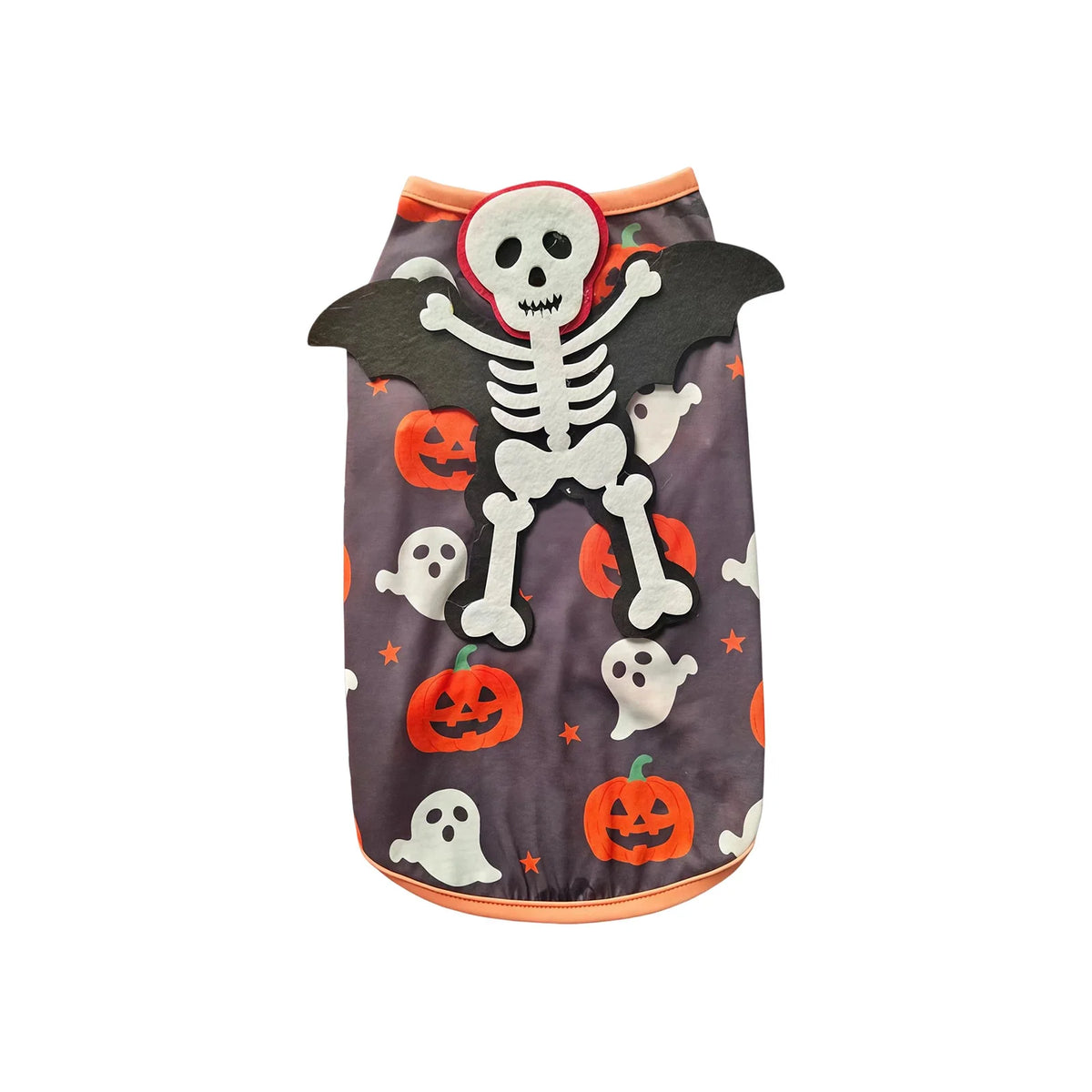 Halloween Dog Vest - Funny Pumpkin and Bat Print Sleeveless Pet Costume for Small Dogs, Sizes S-XL