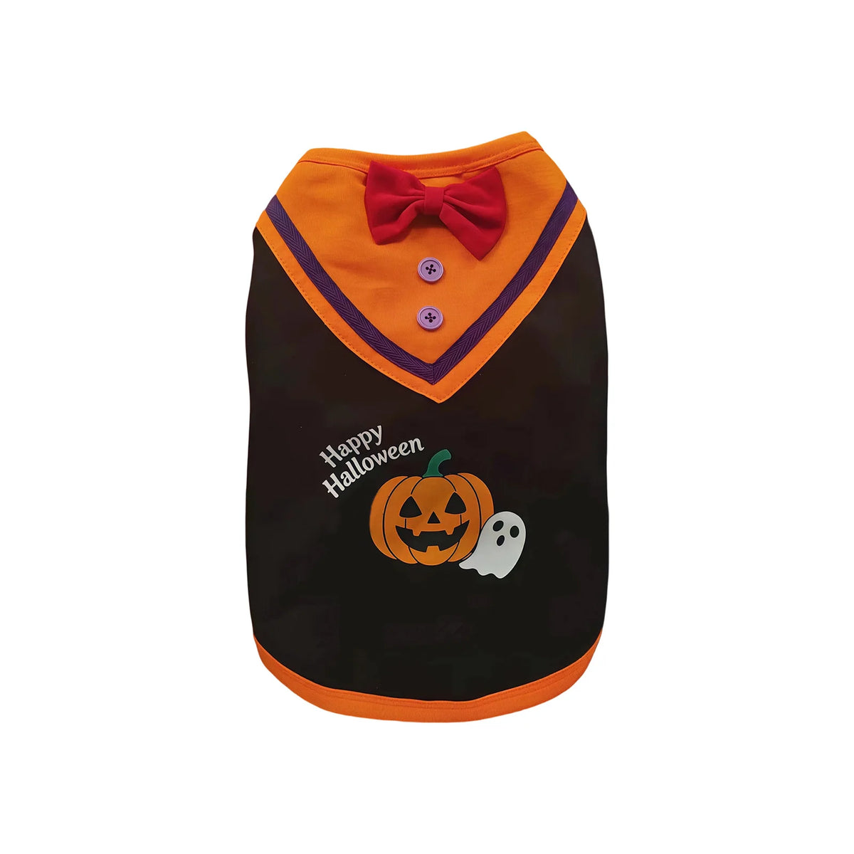 Halloween Dog Vest - Funny Pumpkin and Bat Print Sleeveless Pet Costume for Small Dogs, Sizes S-XL
