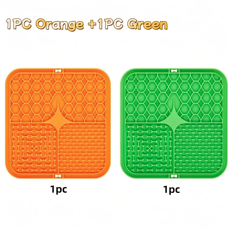 Silicone Pet Lick Mat with Suction - Slow Feeder Plate for Dogs, Bath Time Distraction & Training