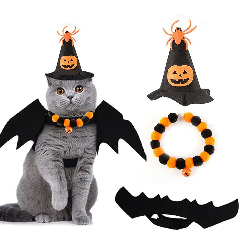 Halloween Cat Costume Set - Cute Cosplay Outfit and Dress-Up Accessories for Kittens, 8 Styles