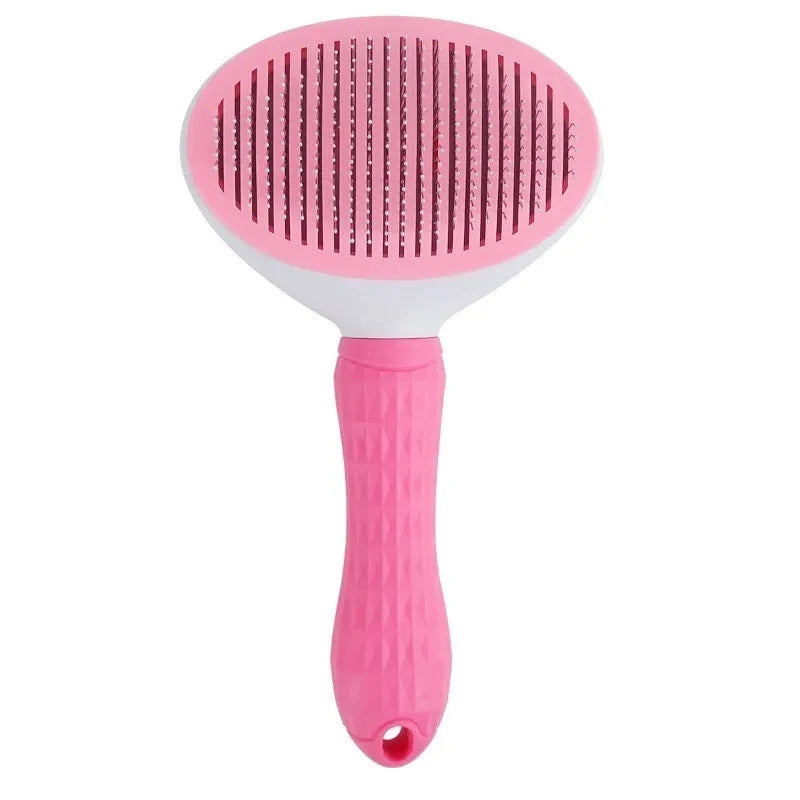 Self-Cleaning Pet Slicker Brush - Dematting Comb for Dogs & Cats with Comfort Grip