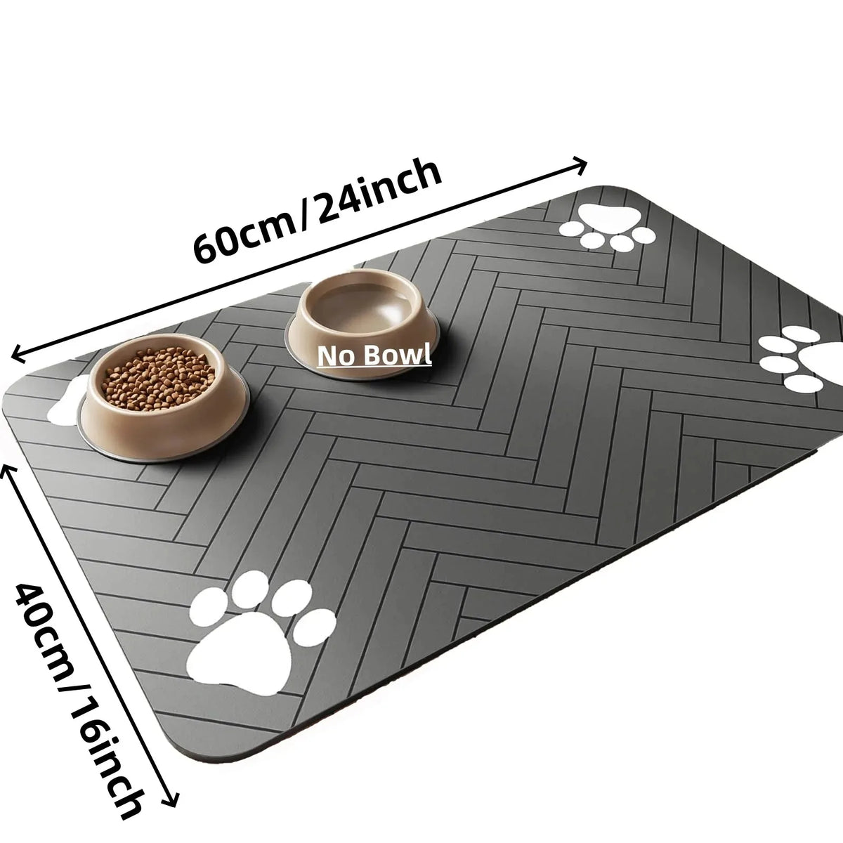 Absorbent Pet Feeding Mat - Quick-Dry Rubber-Backed Placemat for Dog & Cat Food and Water Bowls