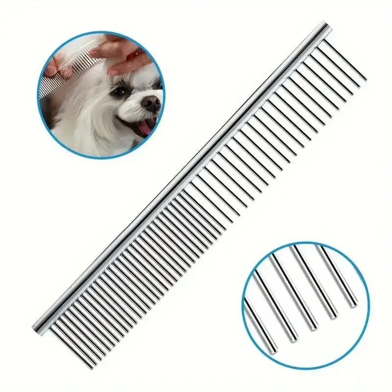 Pet Grooming Kit with Trimming Scissors - Stainless Steel Scissors and Shower Brush Set for Dogs & Cats