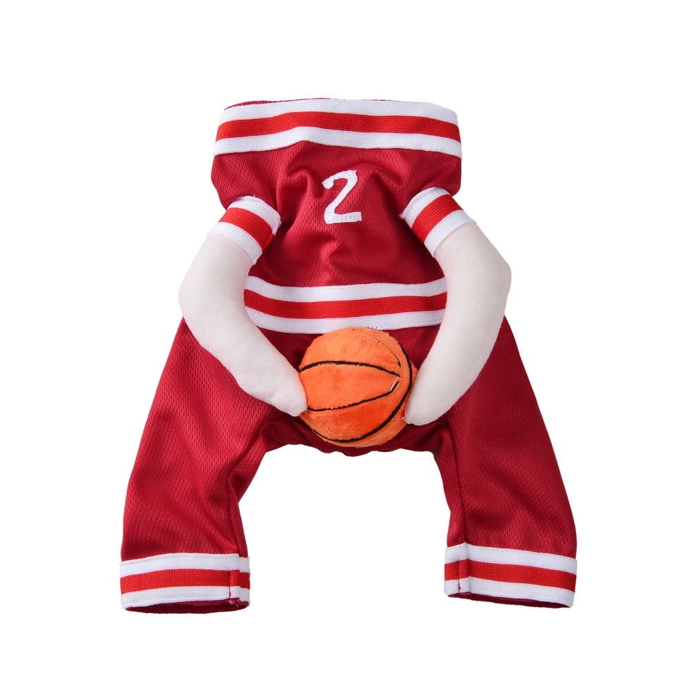 Halloween Basketball Costume for Dogs - Funny Pet Outfit with 3D Ball, Sizes XS-XL