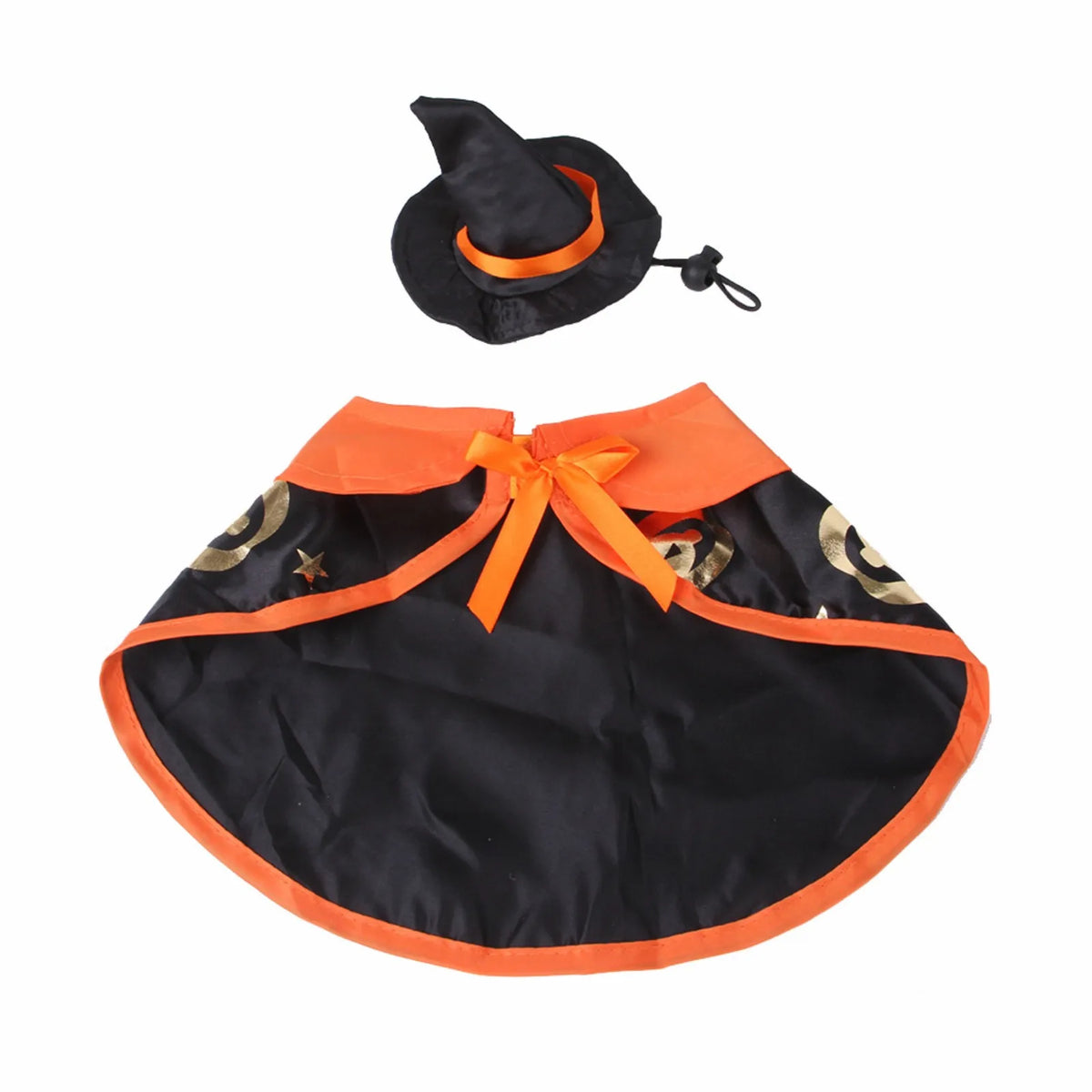 Halloween Pet Costume - Cape and Wizard Hat Set for Cats & Dogs, Sizes S-L