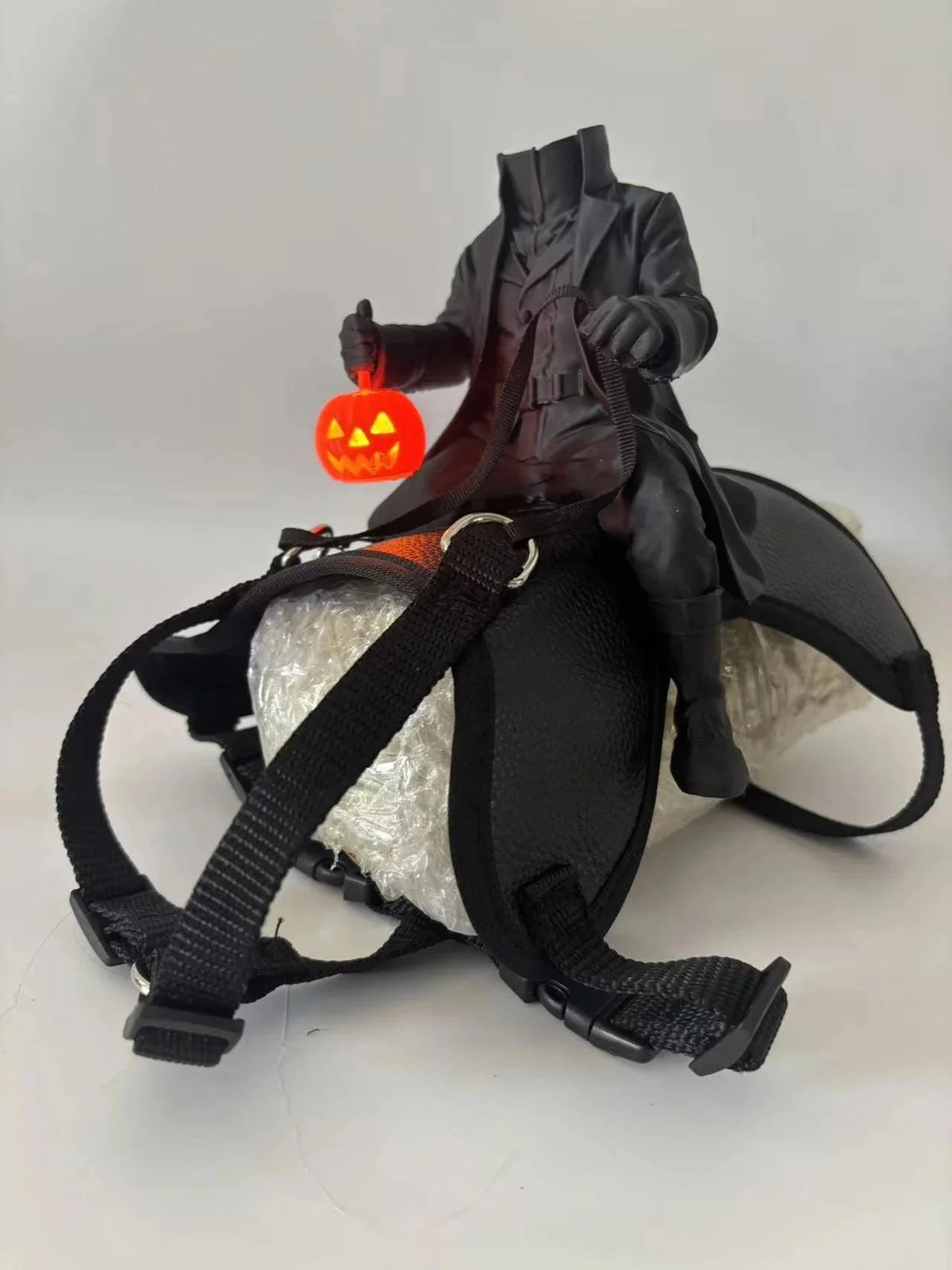 Halloween Headless Horseman Pet Costume - Pumpkin Doll Cloak Outfit for Small Cats & Dogs