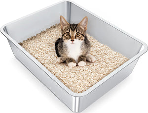 Stainless Steel cat Litter Box Easy to Clean odorless Non-Stick Metal cat Litter Box