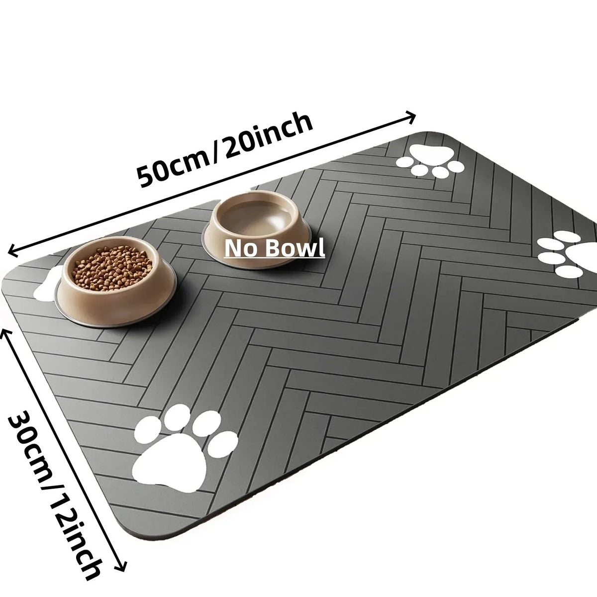 Absorbent Pet Feeding Mat - Quick-Dry Rubber-Backed Placemat for Dog & Cat Food and Water Bowls