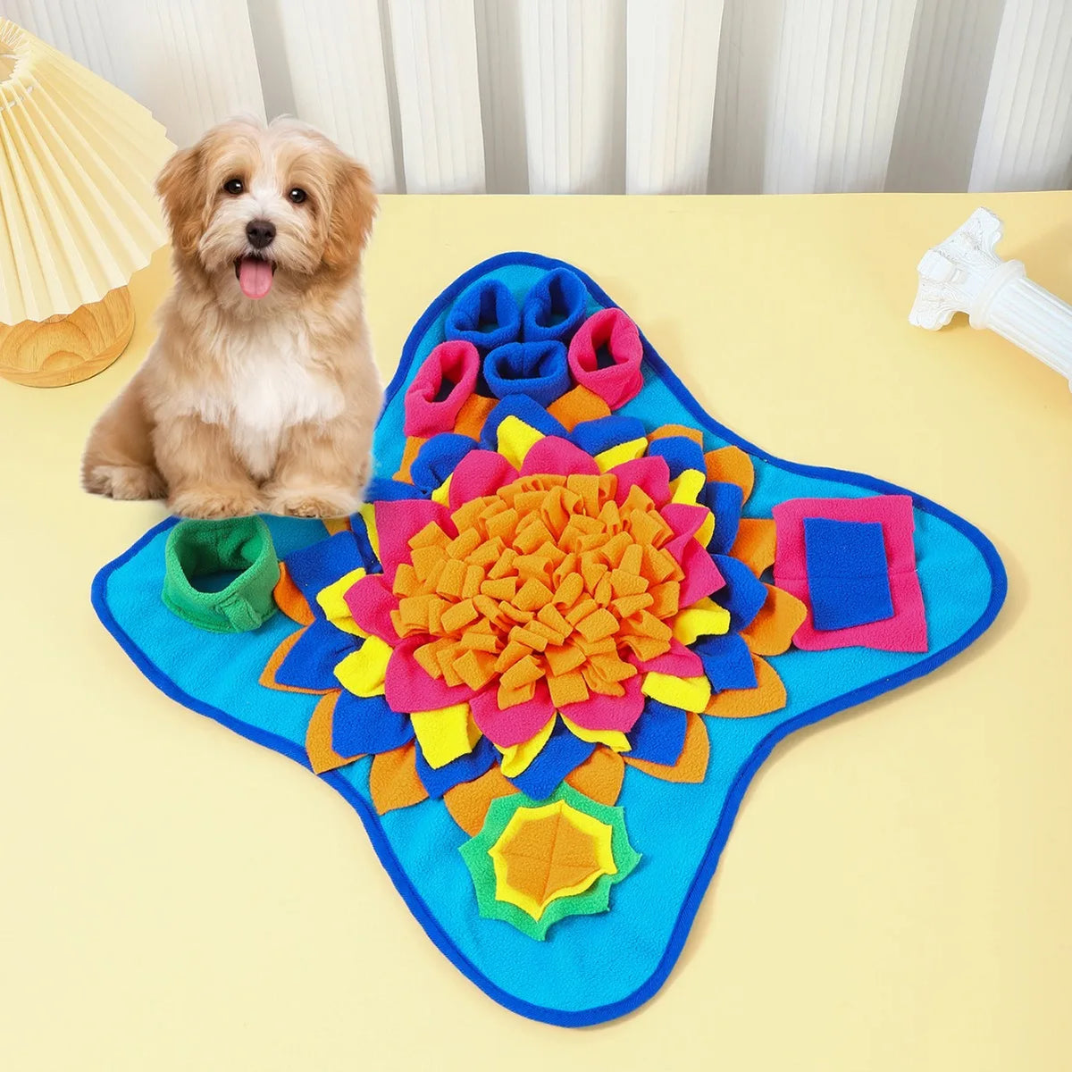 Dog Snuffle Mat - Interactive Feeding Puzzle Mat for Boredom, Encourages Natural Foraging