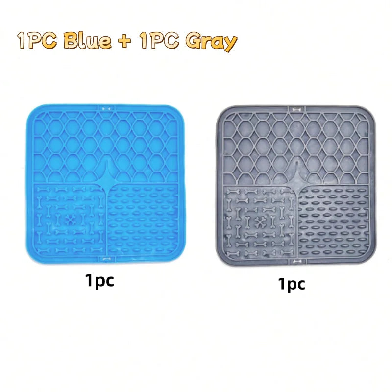 Silicone Pet Lick Mat with Suction - Slow Feeder Plate for Dogs, Bath Time Distraction & Training