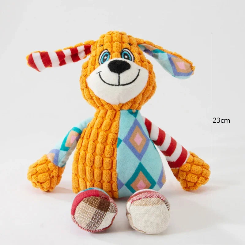 Plush Squeaky Pet Toy - Cute Animal Interactive Chew Toy for Dogs & Cats, About 20 cm