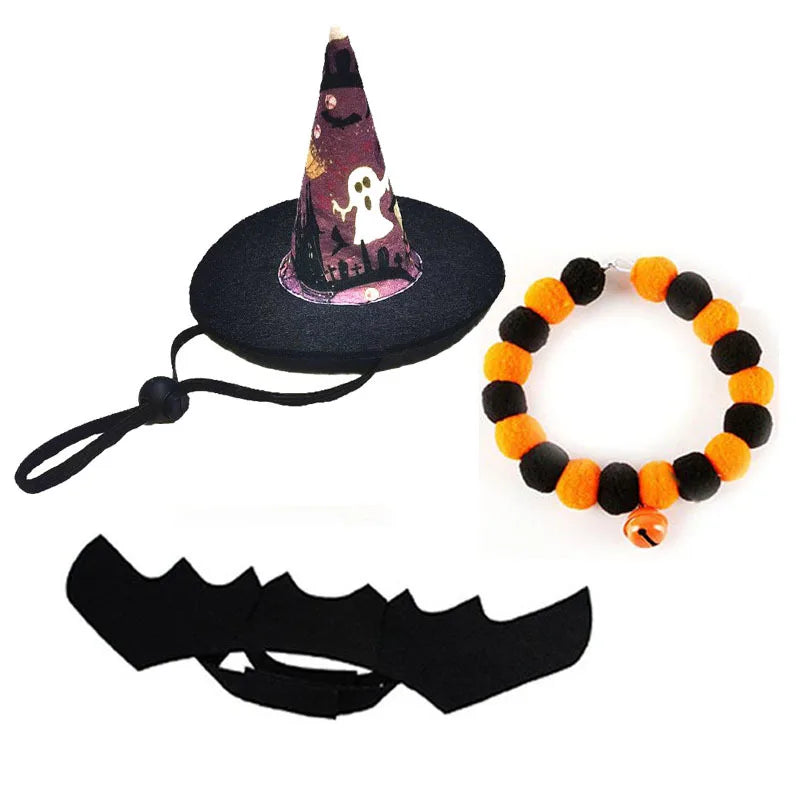 Halloween Cat & Dog Costume Set - Funny Cosplay Dress-Up Outfit for Kittens, 8 Styles