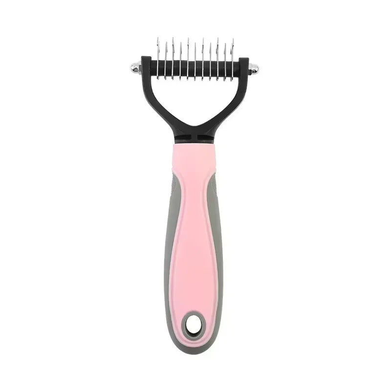 Double-Sided Pet Grooming Brush - Dog & Cat Hair Remover Comb for Tangle Removal