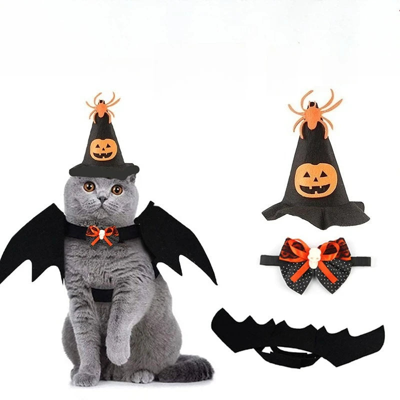Halloween Cat Costume Set - Cute Cosplay Outfit and Dress-Up Accessories for Kittens, 8 Styles