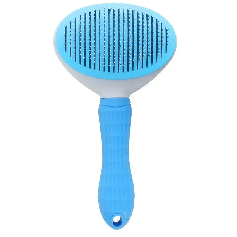 Self-Cleaning Pet Slicker Brush - Dematting Comb for Dogs & Cats with Comfort Grip