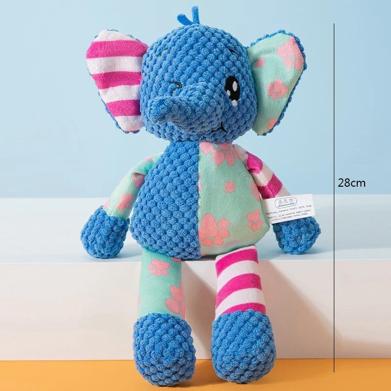 Plush Squeaky Pet Toy - Cute Animal Interactive Chew Toy for Dogs & Cats, About 20 cm