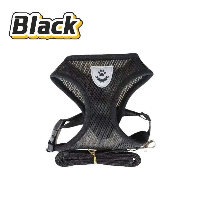 Cat Harness Vest with Leash - Adjustable Mesh Harness for Cats, Puppies & Small Dogs, 1.5-6 kg
