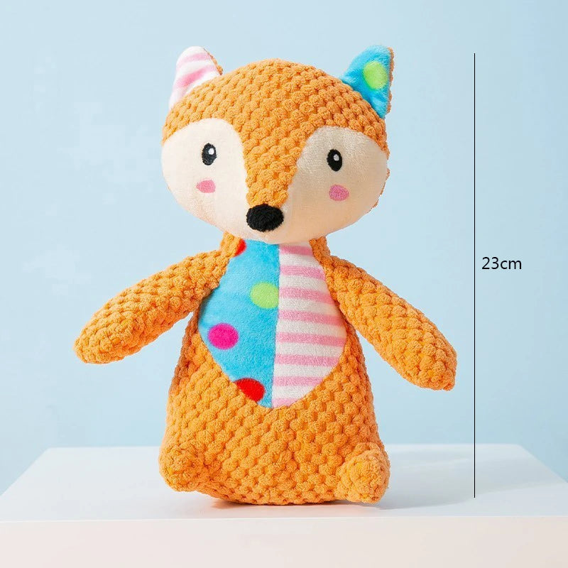 Plush Squeaky Pet Toy - Cute Animal Interactive Chew Toy for Dogs & Cats, About 20 cm