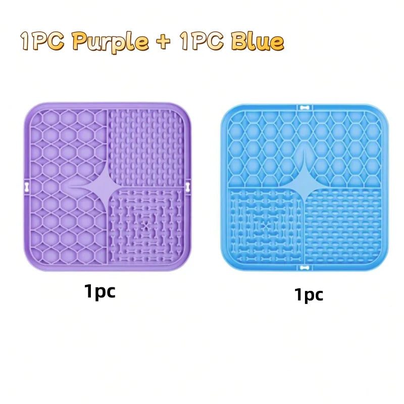 Silicone Pet Lick Mat with Suction - Slow Feeder Plate for Dogs, Bath Time Distraction & Training