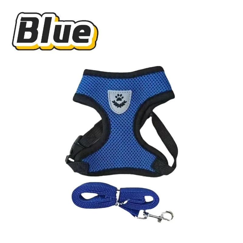 Cat Harness Vest with Leash - Adjustable Mesh Harness for Cats, Puppies & Small Dogs, 1.5-6 kg
