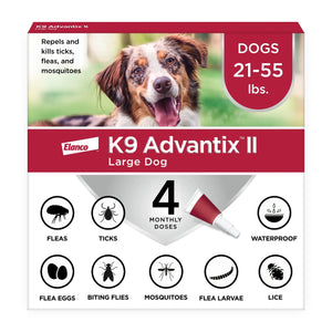 K9 Advantix II Large Dog Vet-Recommended Flea Tick & Mosquito Treatment & Prevention | Dogs 21 - 55 lbs. | 4-Mo Supply