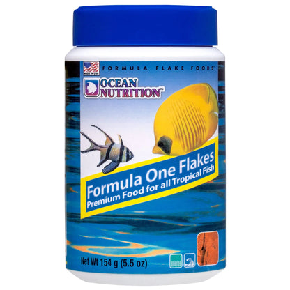 Ocean Nutrition Formula One Flake Fish Food - Natural Ingredient Fish Food Flakes for All Saltwater Tropical Fish - Supports Health & Coloration Does Not Cloud Water Made in USA 5.5 oz (154 g)