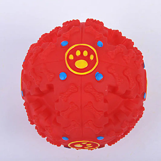 Colorful Squeaky Treat Dispensing Ball for Dogs
