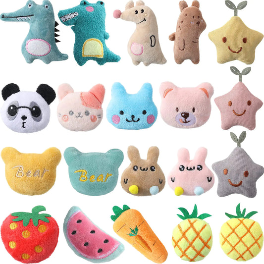 Gejoy 20 Pieces Catnip Toys for Indoor Cat Plush Cat Chew Toys Lovely Kitten Catnip Toys Cat Toys Kitten Entertaining Interactive Cat Toys for Cat Kitten (Lovely)