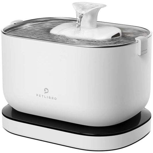 PETLIBRO Cat Water Fountain Cordless Pet Water Fountain Battery Operated 2.5L/84oz Dockstream Water Fountain for Cats Indoor Cat Fountain with Stainless Steel Tray Ultra-Quiet Dog Water Fountain